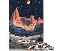 Puzzle du Parc National Torres Del Paine : Un défi Stimulant et Stimulant, en Carton 100% recyclé, pour Adultes, Cadeau d'anniversaire, 1 000 pièces (38 x 26 cm).