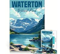 Puzzle du Parc National Waterton 1000 pièces faciles à Manipuler,sans bavures,à découper proprement et à Transporter (38x26cm)