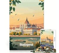 Puzzle du Parlement de Budapest pour Adolescents,1000 pièces,activité cérébrale,Anti-Stress,Amusant,découpe précise, (38x52cm)
