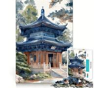 Puzzle du Temple de Sipadeng 1000 pièces pour Adolescents, Jeu de réflexion, Design Confortable et Relaxant, Cadeau attentionné 38x26cm