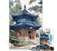 Puzzle du Temple de Sipadeng pour Adultes, 1000 pièces, Jeu Intelligent, Anti-Stress, Motif à Assembler, Cadeau touchant 50x75cm