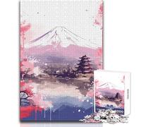 Puzzle du Village de la pagode Fuji au Japon pour Adolescents, 1000 pièces, Jeu éducatif et Stimulant, idée Cadeau Originale et touchante, Dimensions:38x52cm