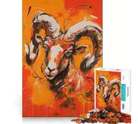 Puzzle du Zodiaque Bélier 1000 pièces,Jeu de réflexion Amusant,sans Espace,Design ajusté,Cadeau Parfait pour Les réunions de Famille (38x26cm)