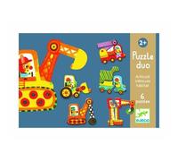 Puzzle duo articulo véhicules - DJECO - 12 pièces - Thème véhicules et engins