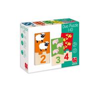 Puzzle Duo Jumbo 53329 - Puzzle Bois/Carton Multicolore 20 pièces - Apprentissage Mathématiques et Motricité - 75x210x170mm - Dès 2 ans