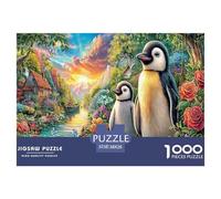 Puzzle Duo Pingouins 1000 pièces - Pingouins et Paysage Floral - Un Puzzle Stimulant, idéal pour Hommes et Femmes - 38 x 26 cm / 1000 pièces