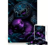 Puzzle Duo Tortues Néon pour Adultes 1000 Pièces Jeu Intelligent Jeu d'Intérieur Découpe Net Cadeau Parfait (38x26cm)