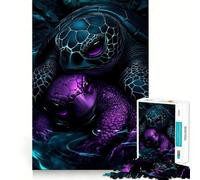 Puzzle Duo Tortues Néon pour Adultes 1000 Pièces Jeu Intelligent Jeu d'Intérieur Découpe Net Cadeau Parfait (38x26cm)