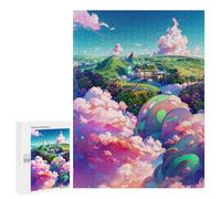 Puzzle Dur Adulte 500pcs Fantaisie Cloudscape Village Puzzle Décoration Murale Cadeau Anniversaire Cadeau Cadeau 500pcs