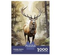 Puzzle dur pour adultes - 1000 pièces - Cerf sauvage pour adultes - Jeu pratique - Cadeau d'anniversaire difficile - Cadeaux d'anniversaire - 70 x 50 cm - 1000 pièces