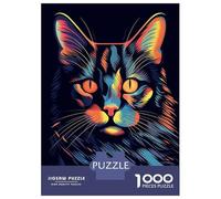 Puzzle dur pour adultes - 1000 pièces - Puzzle chat popart pour adultes - Jeu pratique - Cadeau d'anniversaire difficile - Cadeaux d'anniversaire - 52 x 38 cm - 1000 pièces