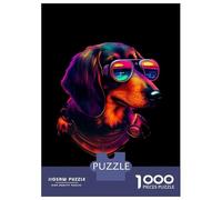 Puzzle dur pour adultes - Puzzle teckel de 1000 pièces pour adultes - Jeu pratique - Cadeau d'anniversaire difficile - Cadeaux d'anniversaire - 38 x 26 cm - 1000 pièces