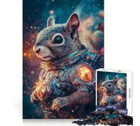 Puzzle écureuil Astronaute pour Adolescents, 1000 pièces, Jeu de logique Transparent, Divertissement paisible, découpe Parfaite, Surprise chaleureuse 38x52cm