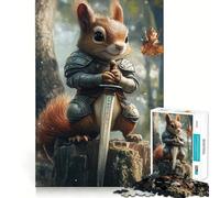 Puzzle écureuil Chevalier 1000 pièces pour Adolescents, développement de la mémoire, Jeu d'intérieur, découpe Fine, Cadeau du Père Noël 38x26cm