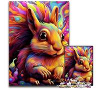 Puzzle Écureuil coloré 1000 pièces Puzzle Impossible pour Adultes Idéal pour Les Adolescents et Les collectionneurs, Cadeau de Voyage, Activité familiale 26x38cm / 10,23x14,96 Pouces