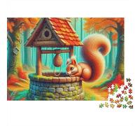 Puzzle Écureuil de la Forêt de Wellside,1000 pièces,Carton Robuste et sans poussière,idéal,Les ou Une activité d'intérieur Adultes,Adolescents,débutants et Toute la Famille.Dimensions:38x26cm.