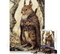 Puzzle écureuil Guerrier 1000 pièces pour Adultes, défi cérébral, Jeu de Groupe, découpe Nette, Joli Cadeau 38x26cm