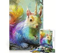 Puzzle écureuil Licorne 1000 pièces pour Adultes et Adolescents, Jeu Mental apaisant et Relaxant, découpe de qualité supérieure, 50x75cm