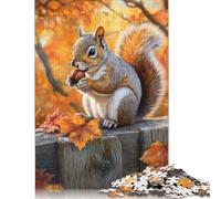 Puzzle Écureuil Mangeant des Noix en Automne pour Adultes et Adolescents 1000 pièces Puzzles en Papier pour Adolescents Cadeaux Jeu de Casse-tête 1000 pièces (75 x 50 cm)