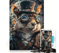 Puzzle écureuil Steampunk 1000 pièces pour Adultes,Casse-tête logique,découpe de précision,Bords Lisses, pour Les réunions de Famille (38x26cm)