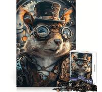 Puzzle écureuil Steampunk Animal pour Adolescents 1000 pièces Casse-tête apaisant Cadeau attentionné avec Cadenas Solide (38x26cm)