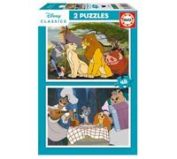 Puzzle - EDUCA - 19996 - 2 X 48 pièces - Animaux de Disney - Pour enfants à partir de 3 ans