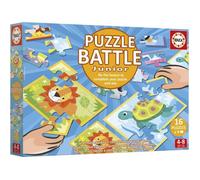 Puzzle - EDUCA - Battle Jr Animals - 16 puzzles - 9 pièces par puzzle - Pour enfants à partir de 4 ans