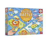 Puzzle - EDUCA - Battle Jr Animals - 16 puzzles - 9 pieces par puzzle - Pour enfants a partir de 4 ans