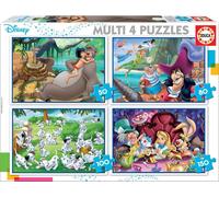 Disney Multi 4 Classics 50-80-100 Pieces Puzzle Multicolore 3-6 Years