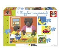Puzzle - EDUCA - Petit Ours Brun : 4 puzzles progressifs pour enfants de 12 à 25 pièces dès 3 ans