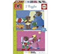 Puzzle - Educa - Petit Ours Brun : Ensemble De 2 Puzzles De 48 Pieces Pour Enfants Des 4 Ans Rose G