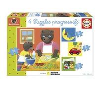 Educa Borrás – Puzzle Petit Ours Brun – 4 puzzles progressifs 12 à 25 pièces dès 3 ans