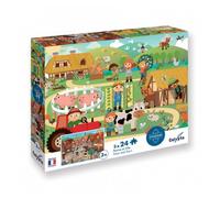 Puzzle éducatif 2 x 24 pièces : Ferme et Ville pour enfants à partir de 3 ans