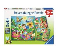 Ravensburger - Puzzle Enfant - Lot de 3 Puzzles 49 pièces - Le Monde des Insectes - Fille ou garçon dès 5 Ans - Puzzle de qualité supérieure - 3 Posters Inclus - 12004130