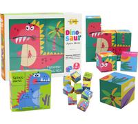 Puzzle éducatif 6in1 blocs cubes 6 images dinosaures 9 el.