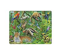 Puzzle éducatif Animaux de la forêt Tropicale - 70 pièces avec Cadre - Jungle sud-américaine - Jeu de découverte et Observation - Enfants - Larsen FH10