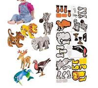 Puzzle Éducatif | Blocs 3D Animaux Cartoon - Puzzle 3D Formes Animales - Garçons Filles Ados Maison École Anniversaire Noël