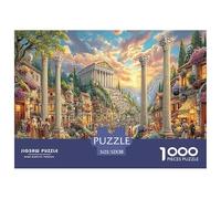 Puzzle éducatif de 1000 pièces représentant Une scène de Ville Antique avec des colonnes - Décoration Murale et Cadeau pour Adultes - 52 x 38 cm / 1000 pièces