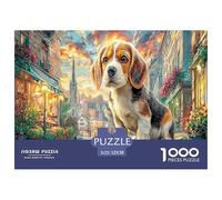 Puzzle éducatif décompression 1000 pièces Basset Hound - Chiot Beagle pour Adultes, décoration Murale et Cadeau, 52 x 38 cm / 1000 pièces