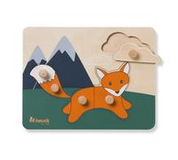 hauck Puzzle N Sort Puzzle Bebe, Jouet Bébé 1 an, Puzzle Encastrement Bois FSC, Formes Animaux, Stimulation Motricité Fine et Coordination Œil-Main, Renard