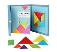 Puzzle Éducatif En Bois Pour Enfants, Livre Créatif, Puzzle Tangram Magnétique, Motif Magnétique En Bois, Jouet Éducatif