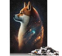 Puzzle éducatif Galaxy Colour Shiba Inu en Carton de qualité supérieure pour Adultes et Enfants, Cadeau d'halloween, 1 000 pièces (75 x 50 cm)