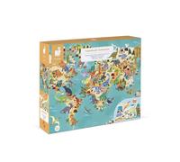 Puzzle éducatif géant Dinosaures 200 pcs - JANOD - Animaux - Mixte - 6 ans - 3D bleu TU