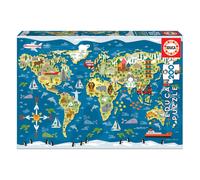 Puzzle Educatif Mappemonde de 200 Pièces - Soutenez les Enfants en Difficulté