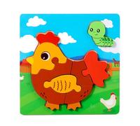 Puzzle éducatif pour enfants avec formes d'animaux et jeu de reconnaissance des aliments pour coordination cognitive et œil-main, puzzles de voyage transportables pour enfants