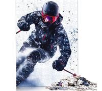 Puzzle éducatif Skieur en Action, Puzzle en Carton de qualité supérieure pour Adultes et Enfants, Cadeau de Noël, 1 000 pièces (75 x 50 cm)