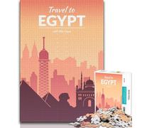 Puzzle Égypte 1000 pièces pour Adultes, Cadeaux, Aide Le Cerveau à exercer, Jouets addictifs pour cultiver la Patience, Excellent Cadeau 38x26cm