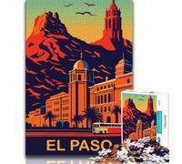 Puzzle El Paso Sunset 1000 pièces pour Adultes, Jeu Familial Anti-Stress, défi Difficile, Superbes Cadeaux et Jouets 75x50cm
