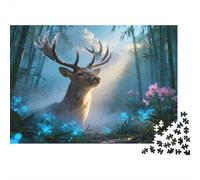 Puzzle Élan 1000 Pièces pour Adultes Et Enfants, Défi Stimulant Et Anti-Stress, Casse-tête Bambou Forêt, DéCoration, Cadeau Adulte 38x26cm/1000pcs