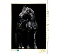 Puzzle · Élégance Noire - Chevaux Rappeur | 1000 pièces · Format assemblé 64 × 48 cm · CALVENDO Puzzle